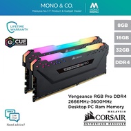 Corsair Vengeance RGB PRO 8GB/16GB/32GB 2666/3000/3200/3600/4000/4266Mhz DDR4 Desktop RAM