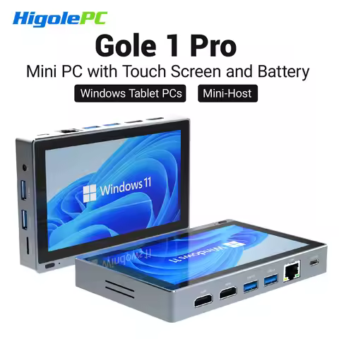 Higole Gole 1 Pro 5.5'' Fanless Mini PC Intel J4105 Windows 11 WiFi5 8G 128G 2500mAh with Screen Lap
