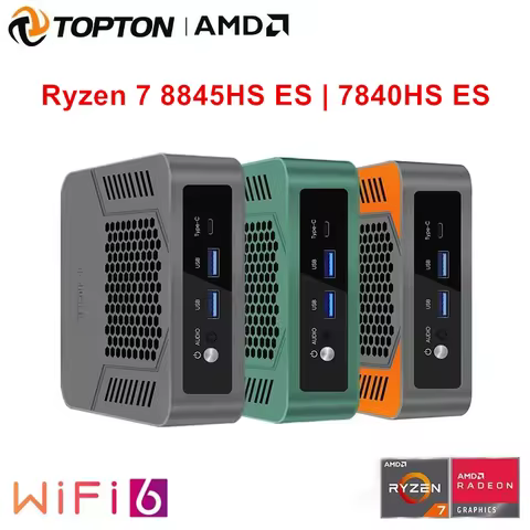 Topton Solid Gaming Mini PC AMD Ryzen 9 6900HX ES R7 7840HS ES USB4.0 Dual LAN 2xDDR5 Windows 11 Pro