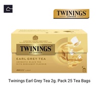 ทไวนิงส์ ชา สีทองอ่อน รสเอิร์ล เกรย์ ชนิดซอง 2 กรัม แพ็ค 25 ซอง Twinings Earl Grey Tea 2 g. Pack 25 Tea Bags ชา