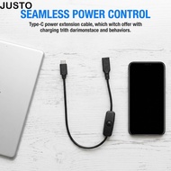 JUSTO Type C Male to Female, with ON/ Switch 30cm/11.8inch Power Extension Cord, Durable USB Extensi