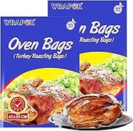 WRAPOK Oven Cooking Bags Large Size Turkey Roasting Baking Bag For Meats Ham Ribs Poultry Seafood, 17 x 21.5 Inch - 8 Bags Total(Pack of 2)