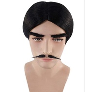 Movie Addams Family Gomez Addams Cosplay Wig Beard Eyebrow 3pcs/set Simulated Hair Festival Party Ma