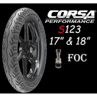 🏍️Corsa S123 🆓 Tubeless Valve 17" &amp; 18" 70/90-17  80/90-17  90/70-17 90/90-17 100/70-17 90/90-18 Tayar Tyre 💯Original