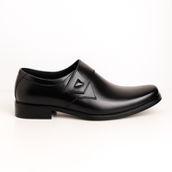 Sepatu Pria Pantofel Ukuran Jumbo Besar Men’s Black Formal Velcro Shoes – Synthetic Leather, Slip-On