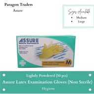 ASSURE Latex Examination Gloves - Non Sterile (Lightly Powdered)