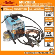 MELLO MIG160D Fluxcore MIG & ARC Welding Machine, Without Using CO2 Gas 2 in 1 IGBT With Synergic Co