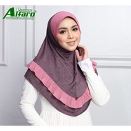 (Alfaro Denim L Dagu) Tudung Denim Ruffle Saiz L Dagu by Alfaro Exclusive