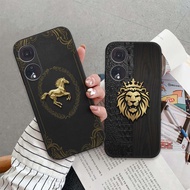 Oppo Reno 8T / Reno8 T 4G 5G case with fashion design printed with gold badge