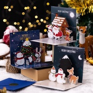 Christmas Card 3D Pop UP Santa Cards Marry Christmas Greeting Cards Xmas Party Invitations Gifts New Year Greeting Card Kid Gift