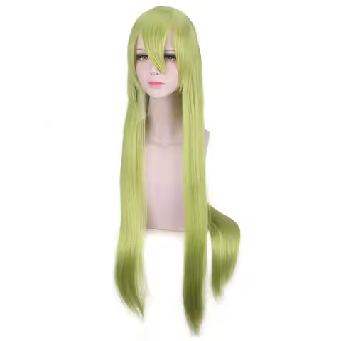 IHYAMS Wigs Fate/Grand Order Cosplay Lancer Enkidu 100cm Green Long Synthetic Hair Cosplay Wigs