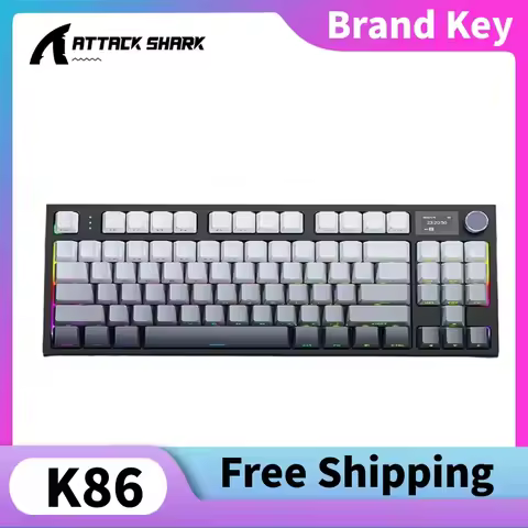 Attack Shark K86 2.4G Wireless Mechanical Keyboard with Multi-functional Metal Knob Plug-and-Play TF