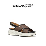 GEOX รองเท้าแตะผู้หญิง รุ่น D SPHERICA ECUB-3 S - DK.BROWN/BLACK SS25 (D550VBC6238F_S5BRBK)