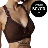 SWAF F2017 Wireless BC/CD Cup Bra Soft lembut selesa cup tanpa dawai tanpa besi lace full coverage 3