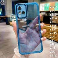 YuPin เคสโทรศัพท์มีน้ำค้างแข็งโปร่งใสสำหรับ VIVO Y21 Y21S Y21A เคสโทรศัพท์ TPU นิ่ม,เคสโทรศัพท์ TPU นิ่มป้องกันการตก Y91C Y31 Y51 Y95 Y93 Y91สีสันสดใส