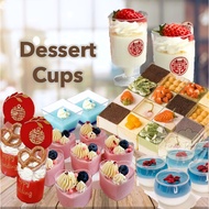 [🇸🇬SG INSTOCK] Mini Dessert Cup Mousse Cake Transparent Container Tiramisu Cube Heart Wine Glass Cup
