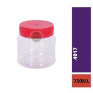 (630) Balang kosong /Balang Kuih Plastik Pet container/Balang Biskut 红盖饼罐 MSP 07 - 4017 1pcs