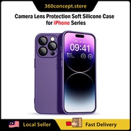 Sarung Silikon TPU Lembut dengan Perlindungan Lensa Kamera untuk iPhone 16 15 14 13 12 11 Pro Max / 