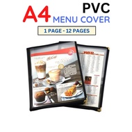 A4 TRANSPARENT MENU BOOK COVER (1 PAGE - 12 PAGES) / RESTORAN MENU BOOK COVER / RESTORAN BUKU MENU A