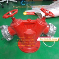 Họng tiếp nước chữa cháy 2 cửa D65 trụ cứu hỏa D65 Đầu trụ chữa cháy D65 2 cửa chất liệu gang đúc th