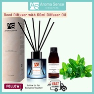 Aroma Sense Peppermint Aromatherapy Reed Diffuser (60ml) use for Aromatherapy - Spa - Home - Kitchen