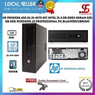 HP ProDesk 600 G1 i5-4570 SFF Intel i5 8GB RAM 256GBSSD+500 GB HDD Windows 10 Professional PC Black[