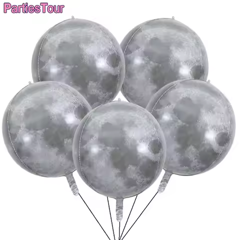 5pcs 22inch 4D Moon Map Balloons World Map Galaxy Planet Globe Earth Balloon Out of Space Theme Part
