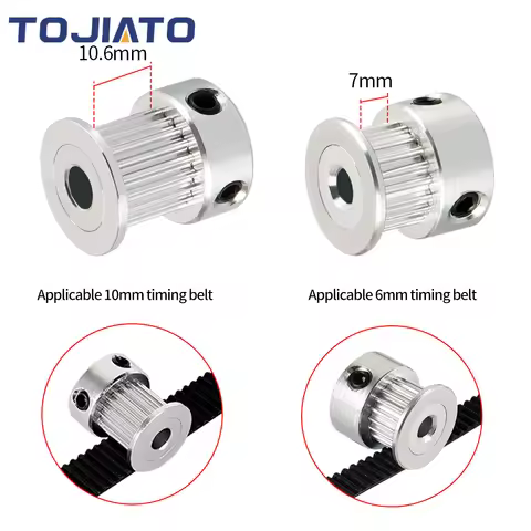 10pcs GT2 Timing Pulley 16 20 Tooth 2GT Pulley Bore 5 6.35 8mm Belt Width 6/10mm Synchronous Wheels 