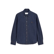 AMI PARIS Denim Cotton Ami De Coeur Shirt Indigo (SS26)