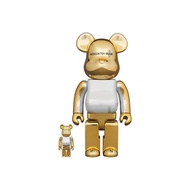 BE@RBRICK X Medicom Toy Plus 100% & 400% (Gold Chrome)