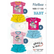 Girls' bear pilot pattern suit
