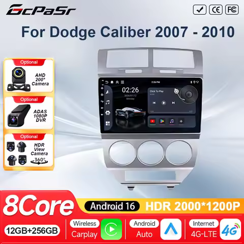 10 INCH Android 16 For Dodge Caliber 2007 - 2010 Auto Radio GPS Navigation 5G WiFi BT Car Multimedia