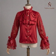 KEMEJA Naisu shirt long sleeve lace bow shirt victorian button MF777