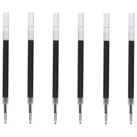 Smooth Writing Gel Ink Ballpoint Pen Refills Black 0.5 mm 6 Pack
