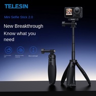 Telesin 2.0 mini selfie stick tripod compatible for Go Pro 13 Dajiang DJI action5 Pro 360 camera
