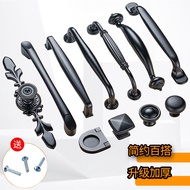 Black Cabinet Door Handle American Simple Style Drawer European Style Matte Black Handle Surface Mou