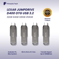 Lexar JumpDrive D400 USB 3.2 Dual Type-C OTG Flash Drive for Smartphones and Laptops