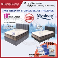 A66 Bed Frame | Frame + 13" Cooling Mattress Bundle Package | Single/Super Single/Queen/King Storage Bed | Divan Bed