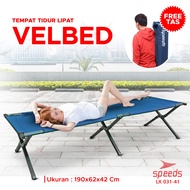 SPEEDS Velbed Ranjang Lipat Besi Serbaguna Almunium Tempat Tidur Lipat Folding Bed 031-41