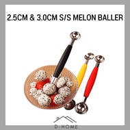 2.5CM & 3.0CM S/S DOUBLE HEAD MELON FRUIT BALLER / CEDOK BUAH BULAT / DUAL SIDED MELON BALLER