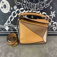 Loewe/羅意威 puzzle mini焦糖色拼色 幾何包 尺寸:長18cm 寬8cm 高12.5