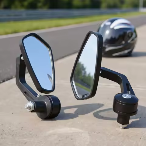 See More, Ride Safer. Wide-Angle Rearview Mirror for Yamaha, Suzuki, Kawasaki Sport Bikes.