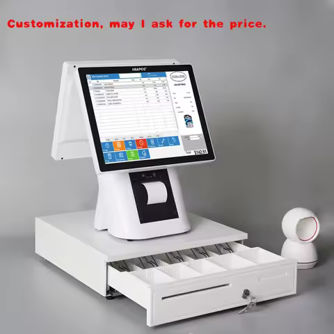 custom.Pos Manufacturers Full Set All in One Pos System Cash Registers Built in 80mm Receipt Printer