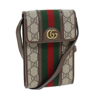 GUCCI GG Supreme Web Sherry Line 單肩包 PVC 米色紅色 625757 正品 am6198