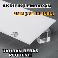 Akrilik lembaran Custom 2mm Putih Susu (Kaca Acrylic)