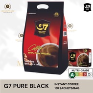 G7 Pure black 100 sachets Instant Coffee. 100 x 2g/sachets (200g/bag)