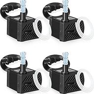 Lounsweer 4 Set 50 GPH 3W Mini Submersible Water Pump Quiet Submersible Fountain Pump Mini Aquarium 