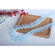 5m Chiffon Ruffles Pleated Gathered Mesh Lace Trim Multicolor Terylene Ribbon Handmade Craft Fluffy 