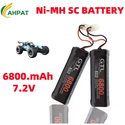 7.2V 6800mAh NiMH Replacement RC Battery with Tamiya Discharge Connector for RC Toys Racing Cars Boa