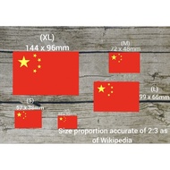 Waterproof Vinyi 🇨🇳 China 🇨🇳 National Flag Sticker (SG Free Singpost Mailing) + FOC Mini SG Flag